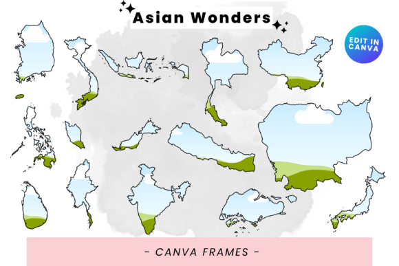 Asian Wonders: Transform Your Projects with Canva Frames