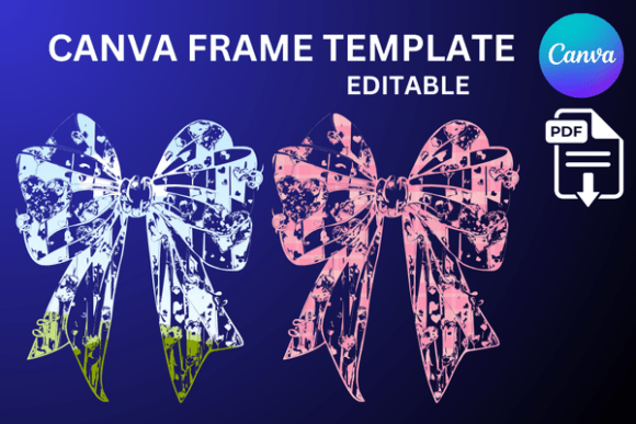 Bow Bun Canva Frame: Editable Ribbon for Digital Creators
