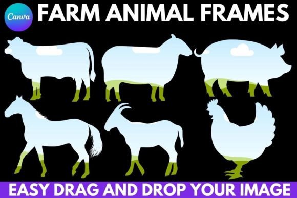 Bring the Barnyard to Life: Farm Animal Canva Frames Bundle