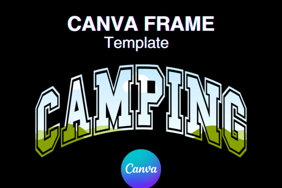 Camping Canva Frame Summer Varsity Sport: A Dynamic Design Asset
