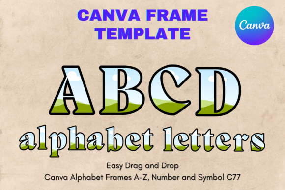 Canva Letters Frame Alphabet Template_77: Your Sublimation Design Solution