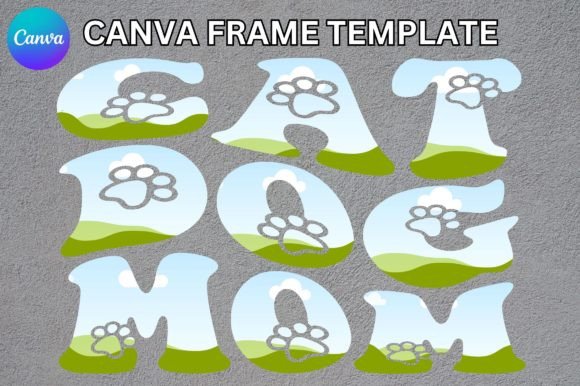 Cat Dog Mom Groovy Canva Frame: Your Template for Creative Fun