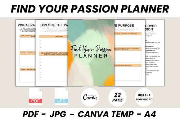 Design Your Life: The Ultimate Find Your Passion Planner Canva Template