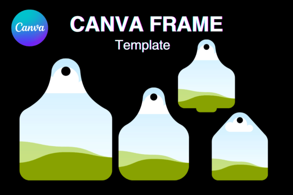 Effortless Branding: Cow Tags Canva Frame Template Add Photo