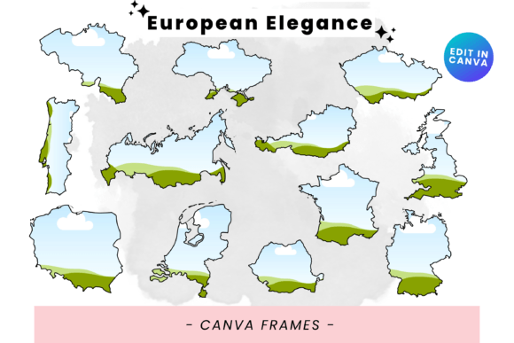 European Elegance Canva Frames: Drag & Drop Design