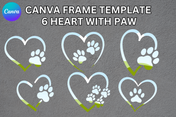 Heart with Paw Canva Frame Template: A Designer's Go-To Asset