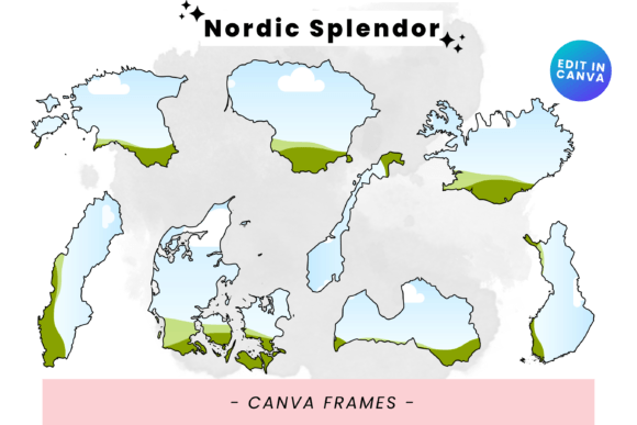 Nordic Splendor: Elevate Your Visuals with Editable Canva Frames