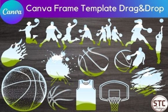 Score Big with the 16 Basketball Canva Frame Bundle