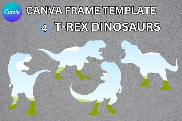 Unleashing Creativity: The T-Rex Dinosaurs Canva Frame Template