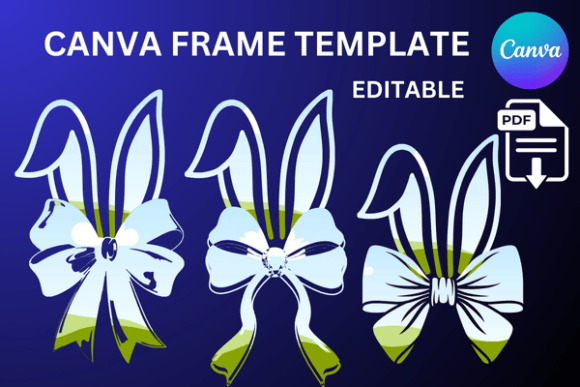 Whimsical Easter Designs with Rabbit and Coquette Canva Frames